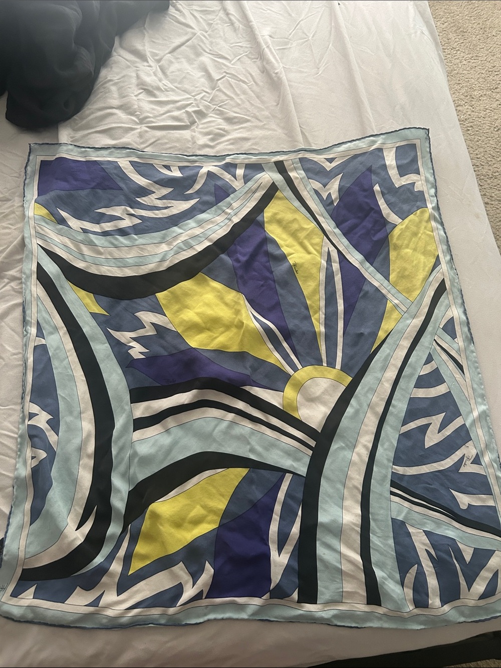 Pucci blue and yellow silk scarf